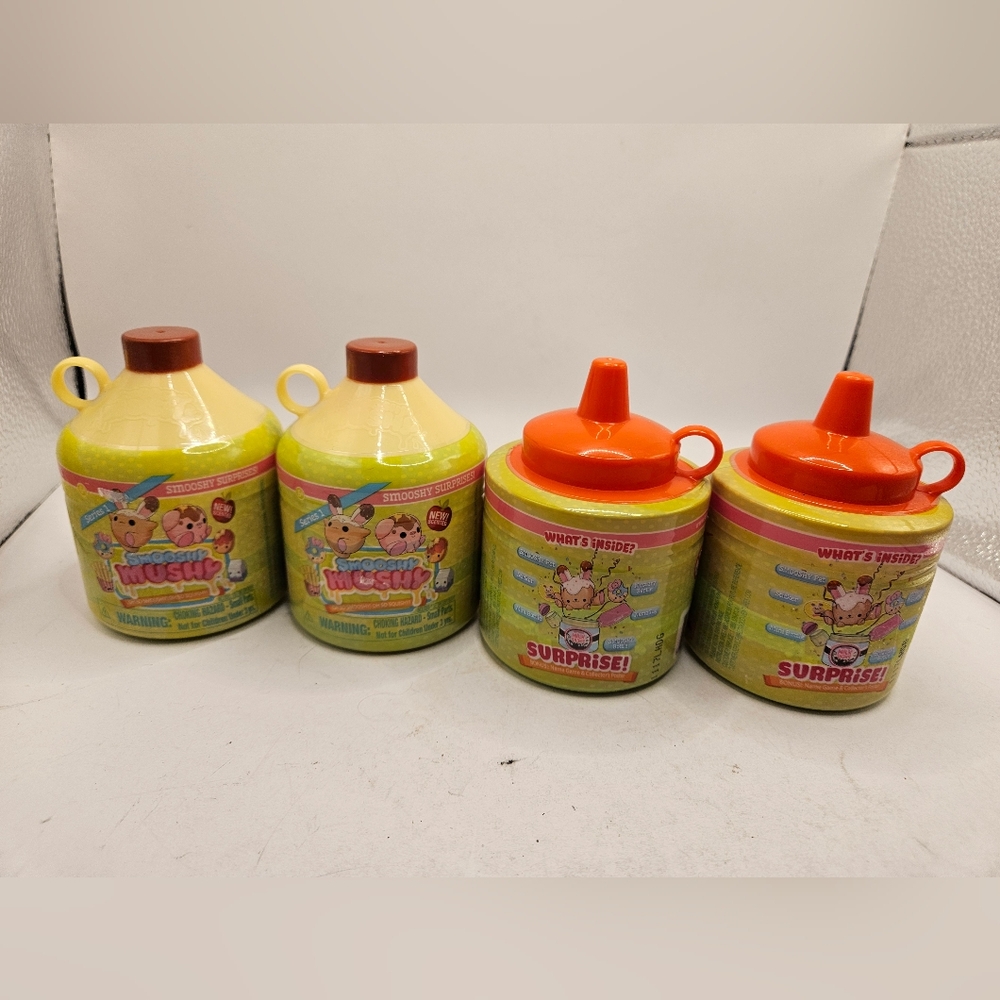 4 New Smooshy Mushy Series 1 Surprise 2 Ketchup And 2 Jug New And Sealed.  Items